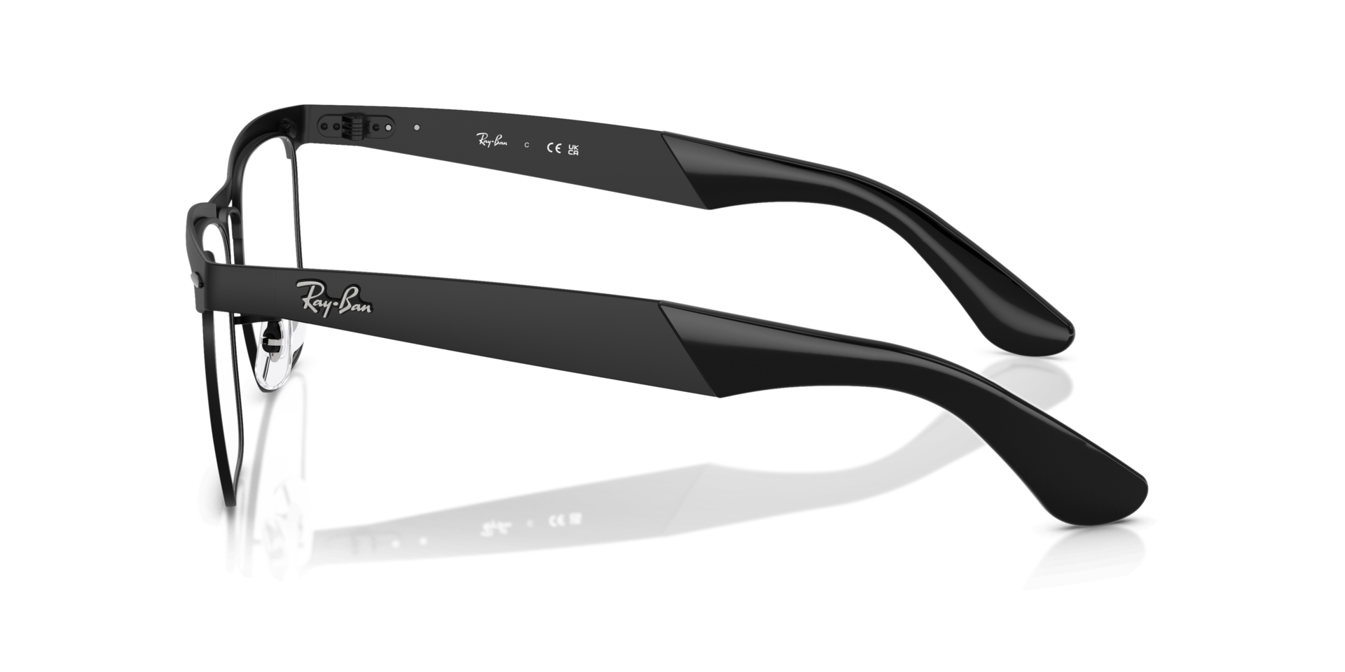 RB3875V Matte Black MetalEyeglass Frames for Glasses Direct, Side View