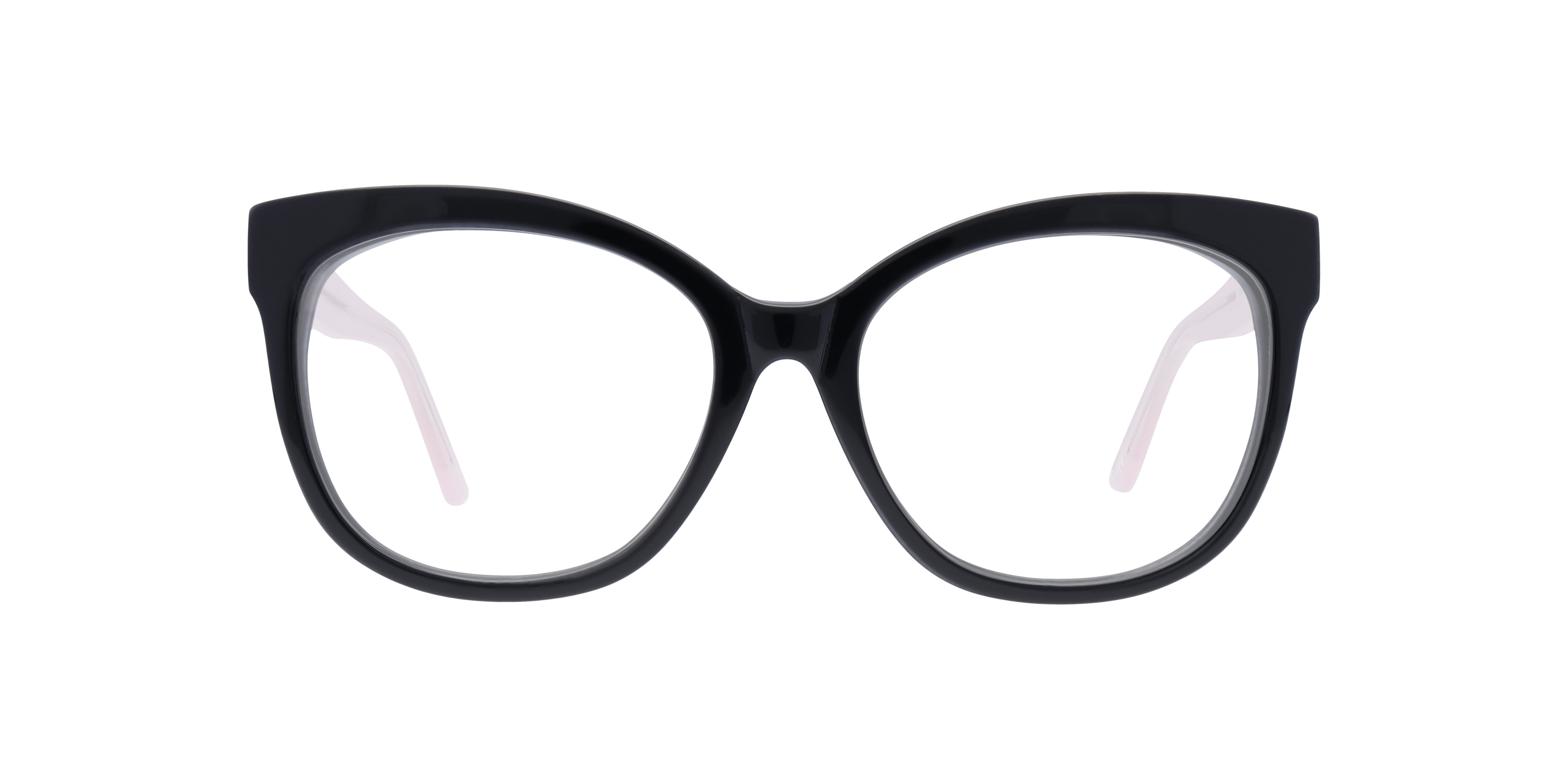 Mila Black & Pink AcetateEyeglass Frames for Glasses Direct, Front View