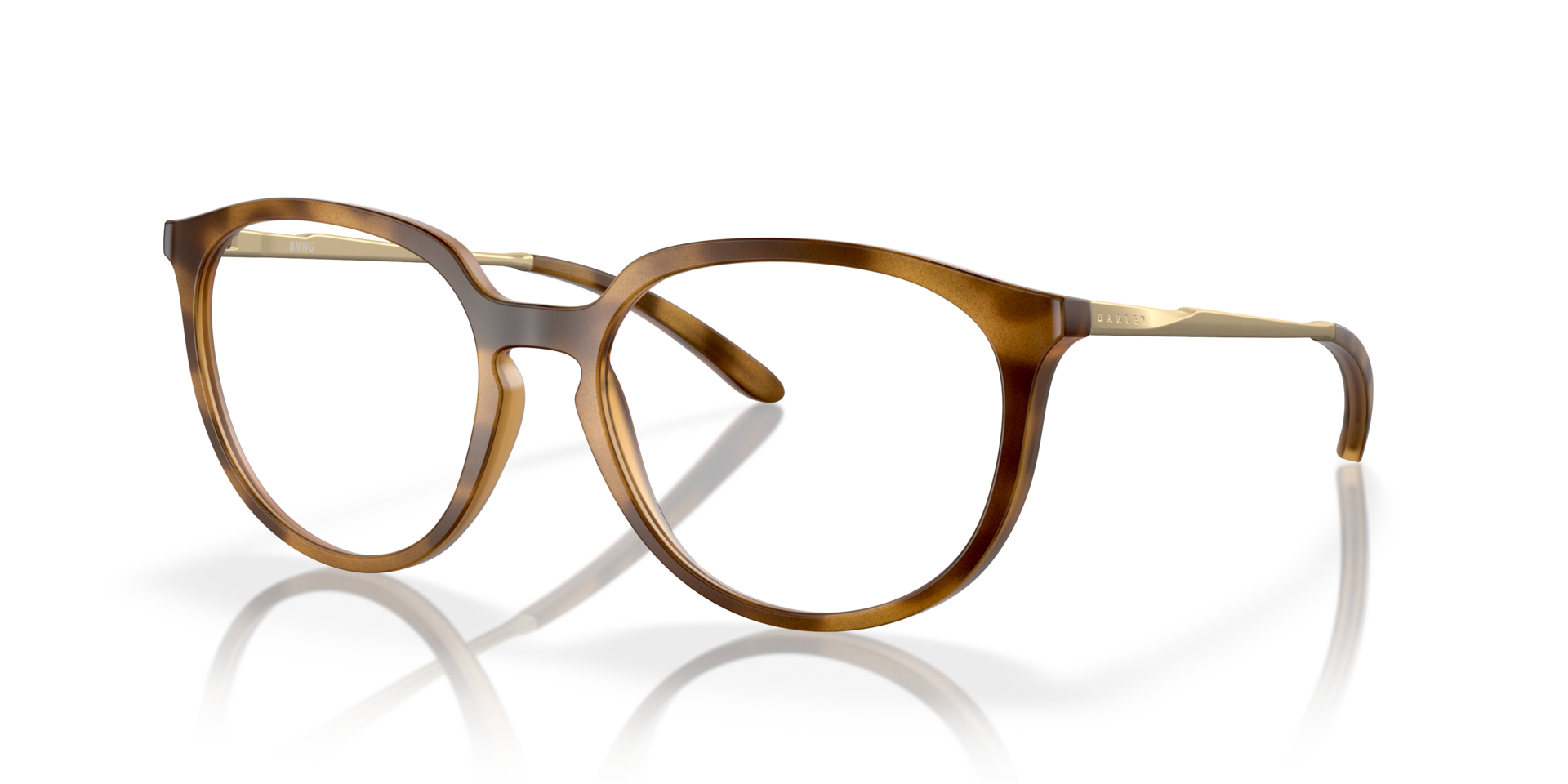BMNG Satin Brown Tortoise PlasticSunglass Frames for Glasses Direct, Angle View