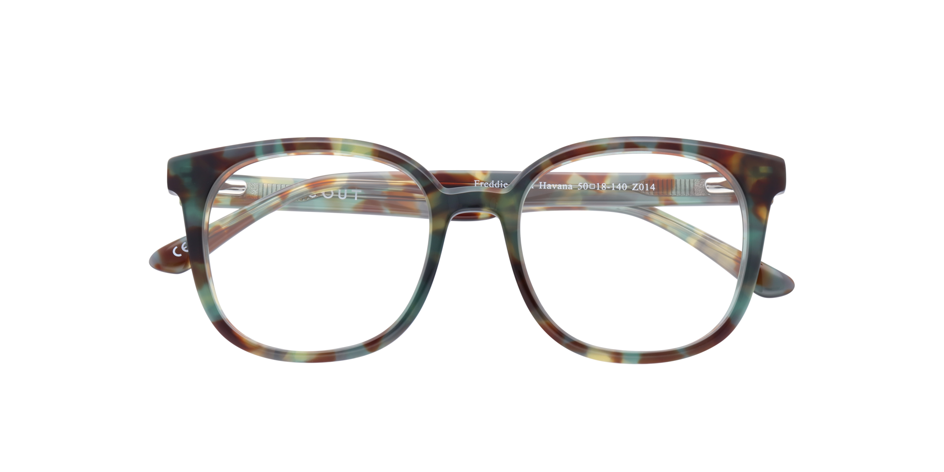 Freddie Khaki Havana AcetateEyeglass Frames for Glasses Direct, Closed View