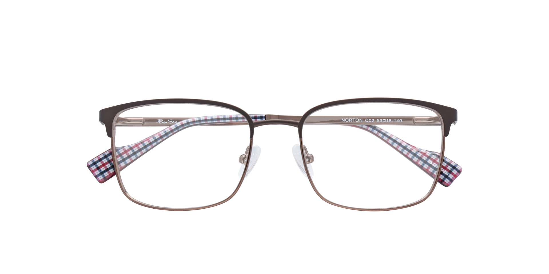 Norton BN Brown MetalEyeglass Frames for Glasses Direct, Closed View