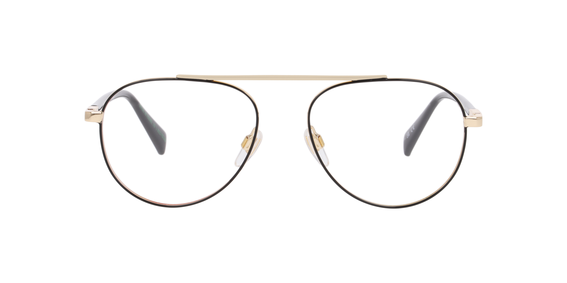 LV 1099 Gold Black MetalEyeglass Frames for Glasses Direct, Front View