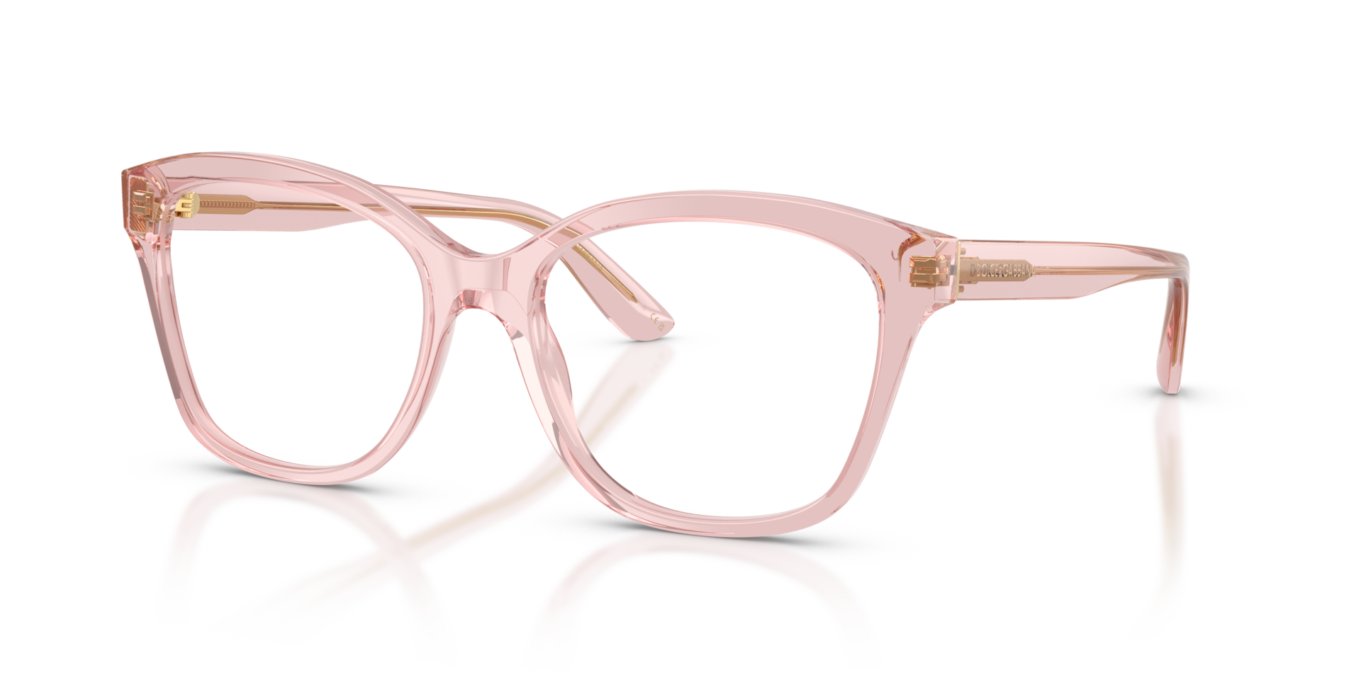 DG3451 Transparent Pink AcetateEyeglass Frames for Glasses Direct, Angle View