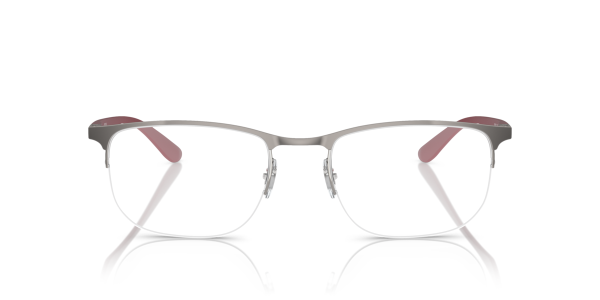 Ray-Ban Unisex Gunmetal Irregular Metal Eyeglasses Online - Semi Rim - Rb6513