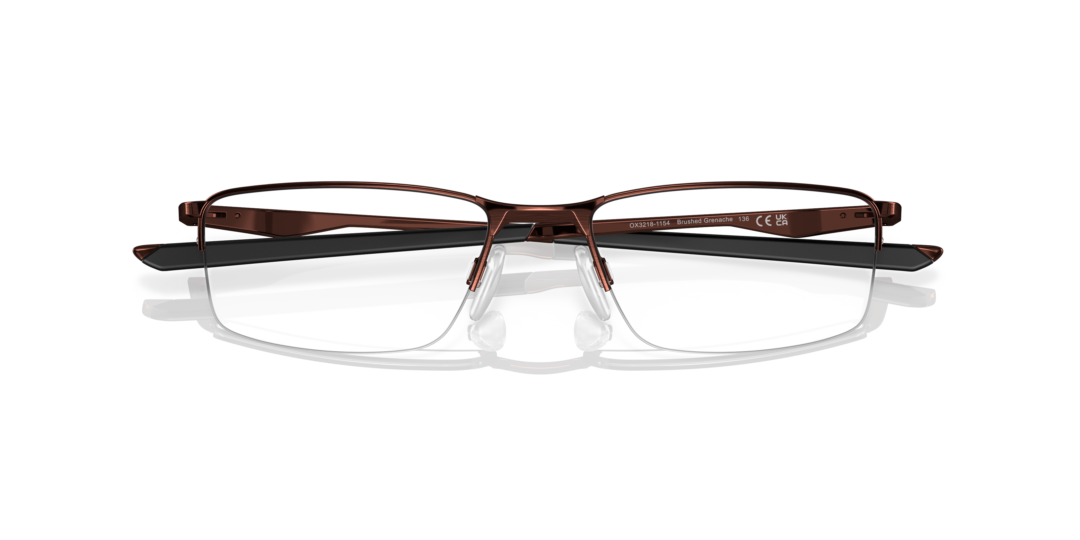 Socket 5.5 Brushed Grenache MetalEyeglass Frames for Glasses Direct, Closed View