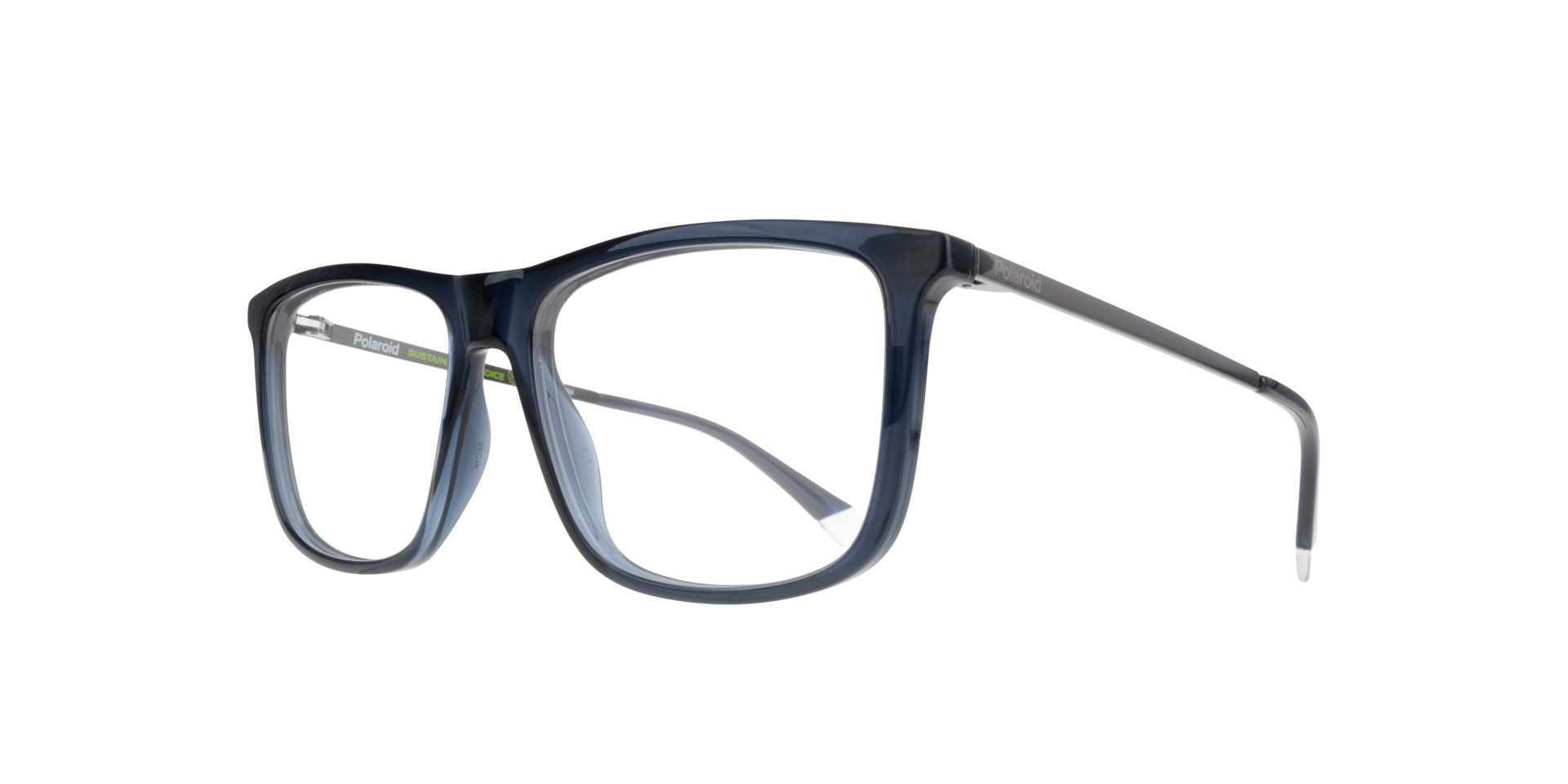PLD D497 Blue PlasticEyeglass Frames for Glasses Direct, Angle View