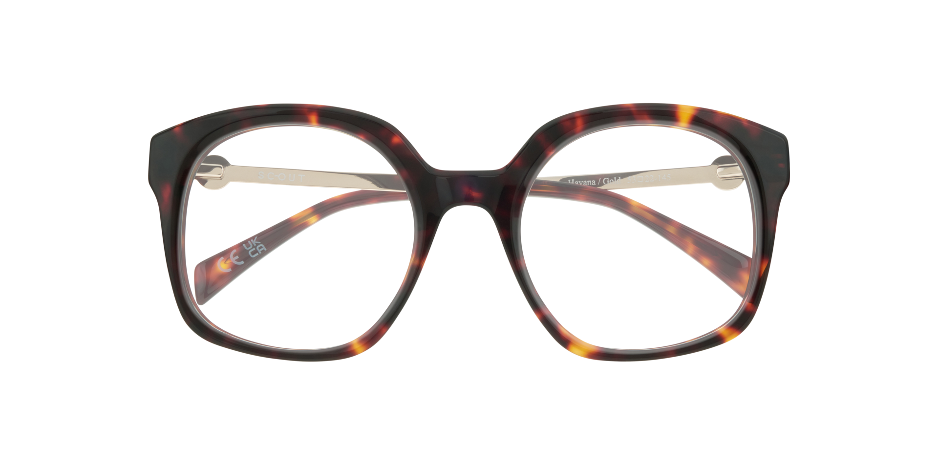 Keira Havana & Gold AcetateEyeglass Frames for Glasses Direct, Closed View