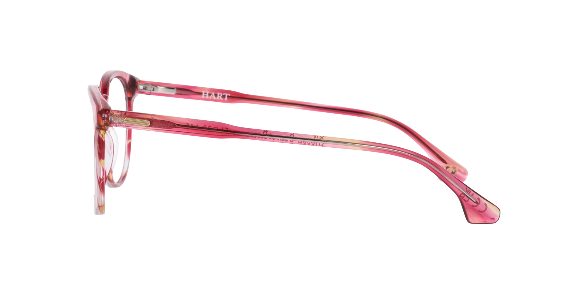 Gibson Pink & Yellow AcetateEyeglass Frames for Glasses Direct, Side View