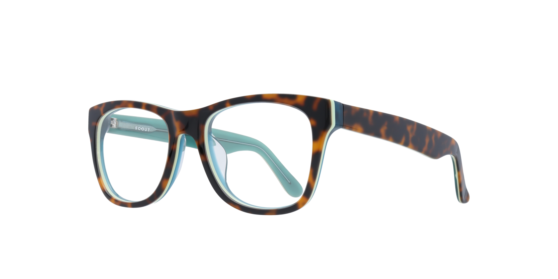 Festival Tortoise Teal AcetateEyeglass Frames for Glasses Direct, Angle View