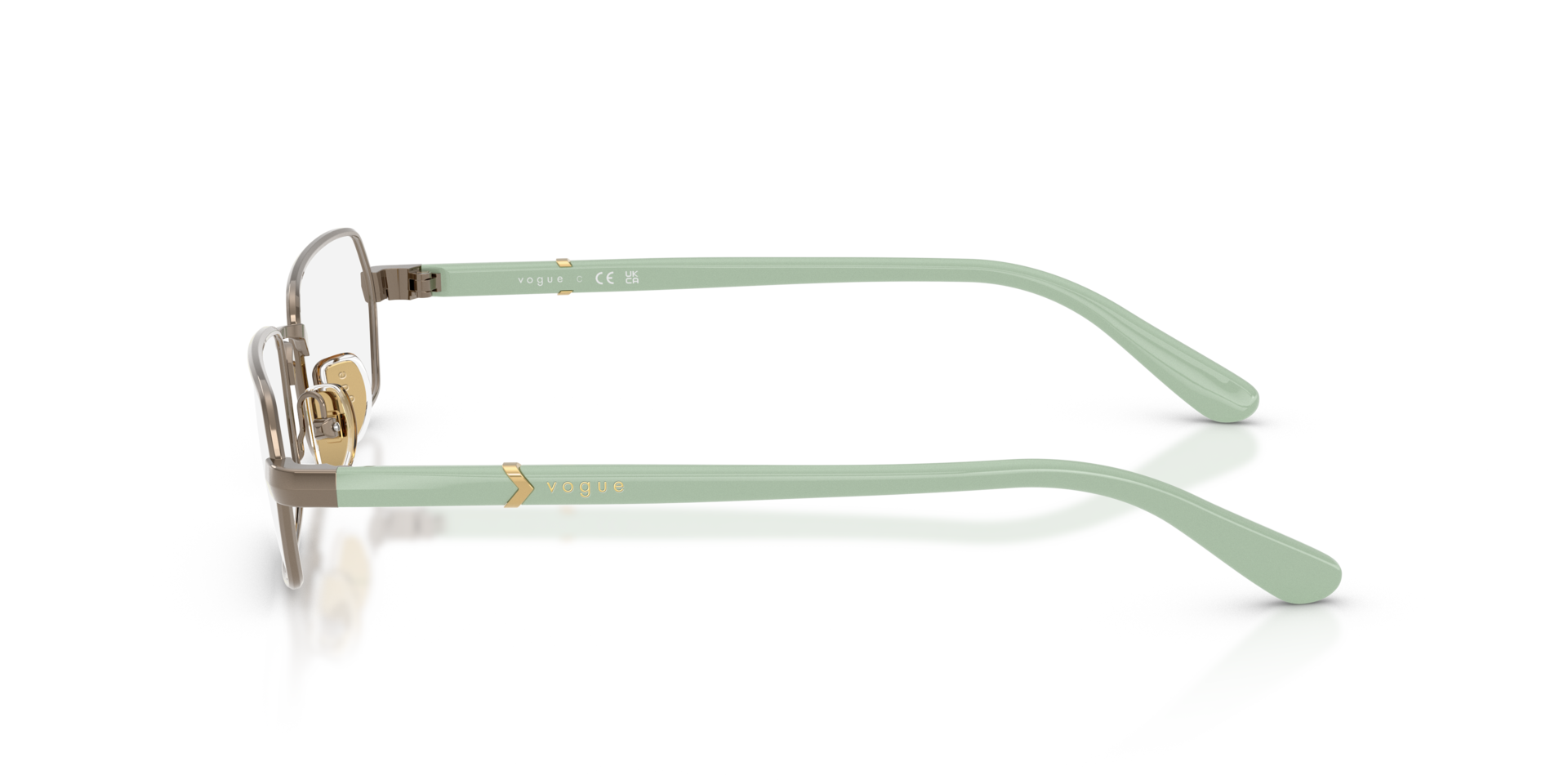 VO4351 Light Brown MetalEyeglass Frames for Glasses Direct, Side View