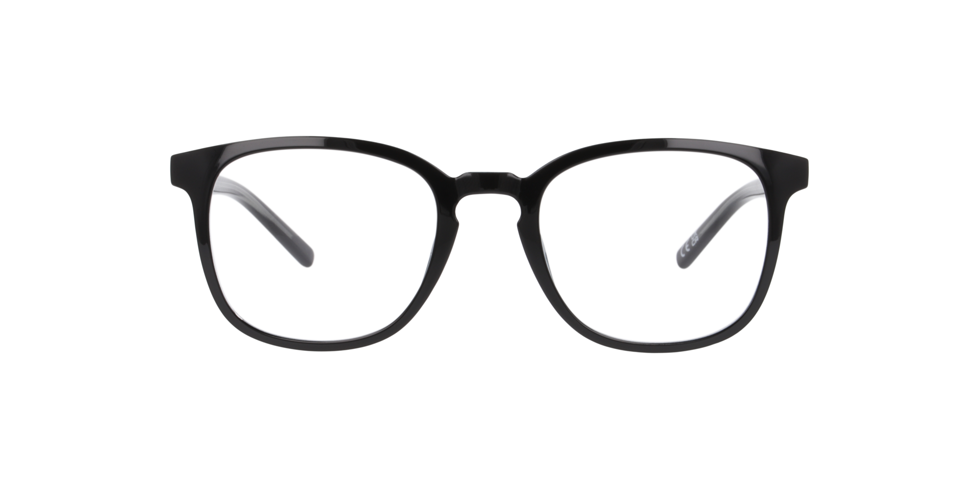 Micah Black On Crystal PlasticEyeglass Frames for Glasses Direct, Front View