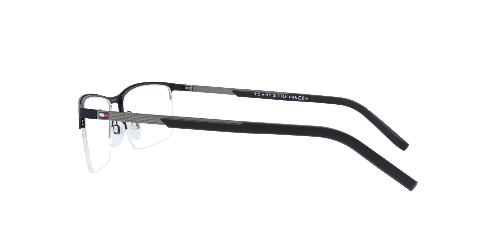 TH 1692 Black Silver MetalEyeglass Frames for Glasses Direct, Side View