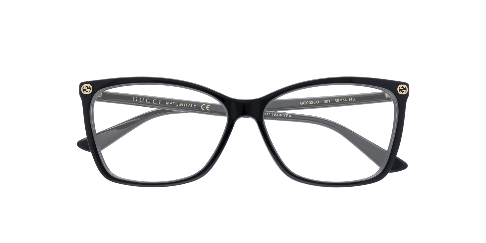 GG0025O Black Shiny AcetateEyeglass Frames for Glasses Direct, Closed View