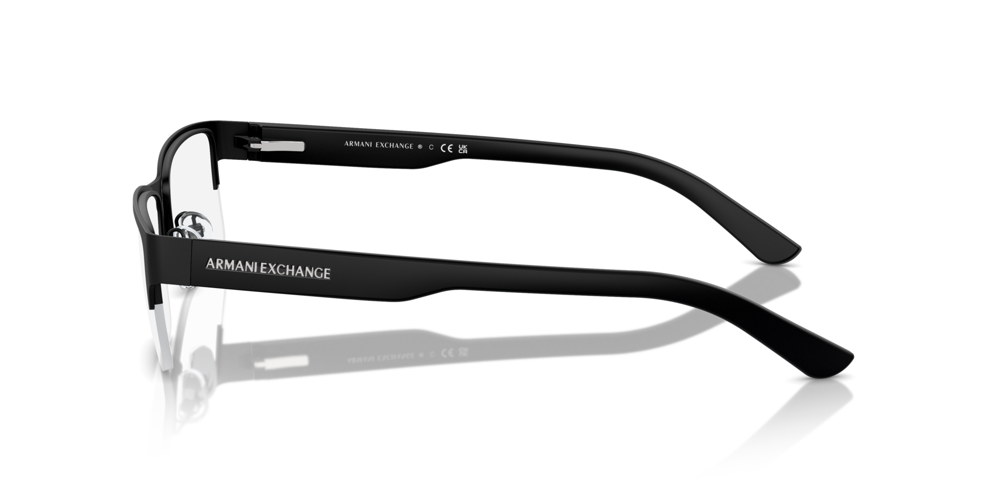 AX1014 Matte Black MetalEyeglass Frames for Glasses Direct, Side View