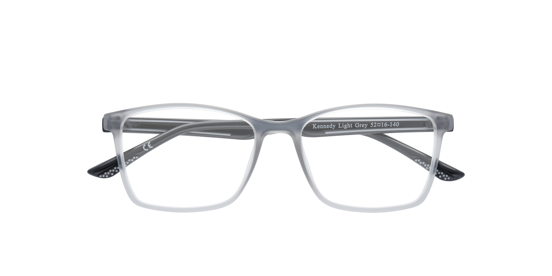Kennedy Light Grey PlasticEyeglass Frames for Glasses Direct, Closed View