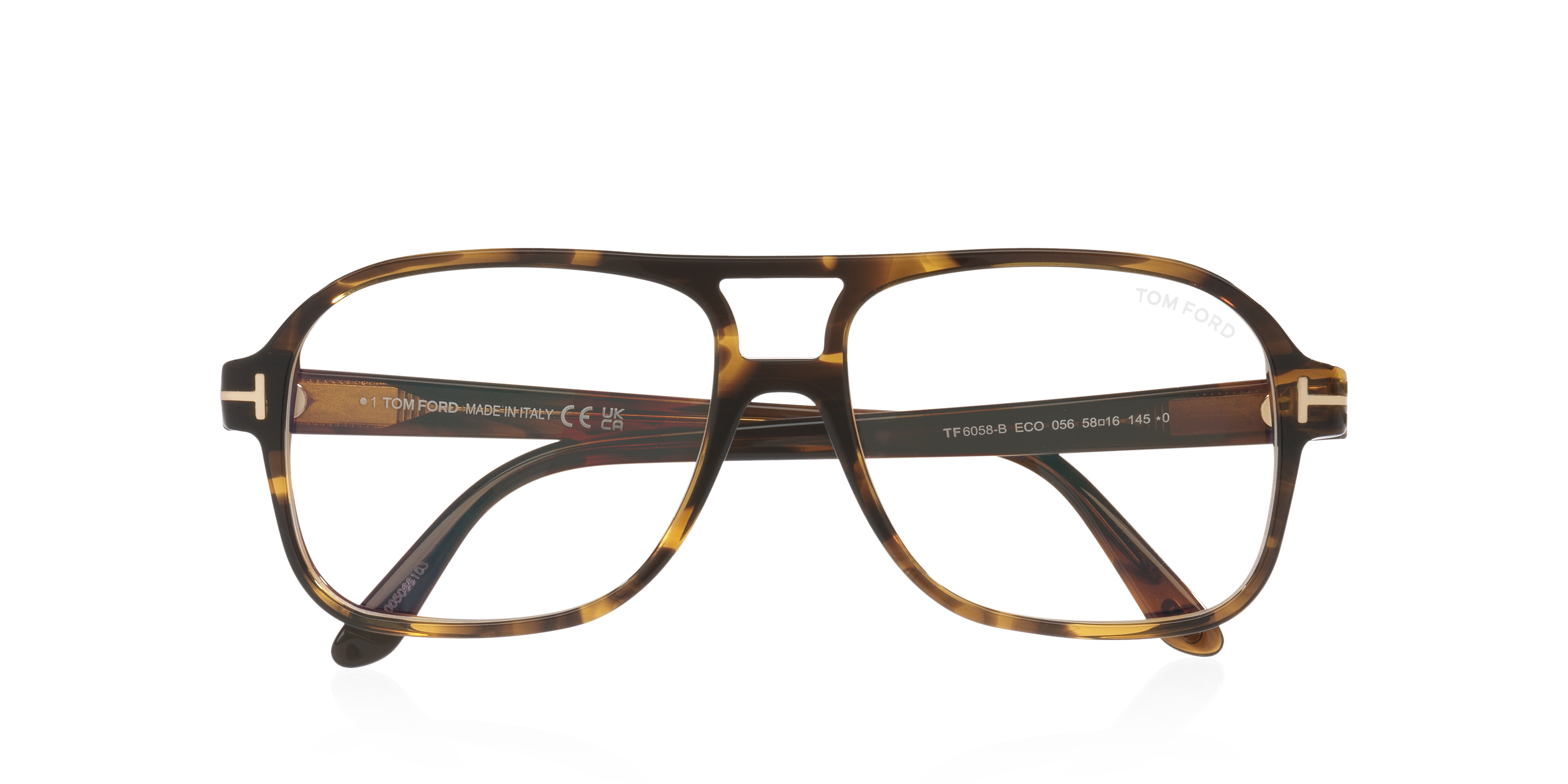 FT6058-B Tortoise Clear AcetateEyeglass Frames for Glasses Direct, Closed View