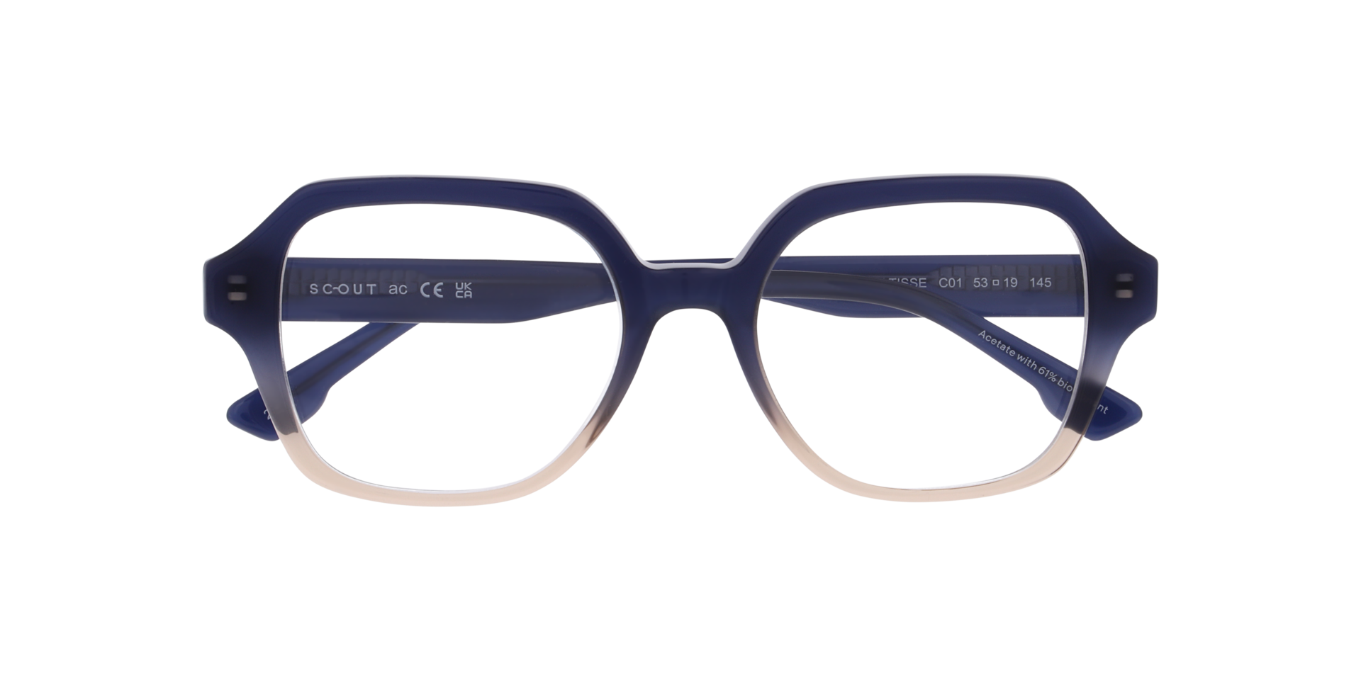 Matisse Gradient Blue Brown AcetateEyeglass Frames for Glasses Direct, Closed View