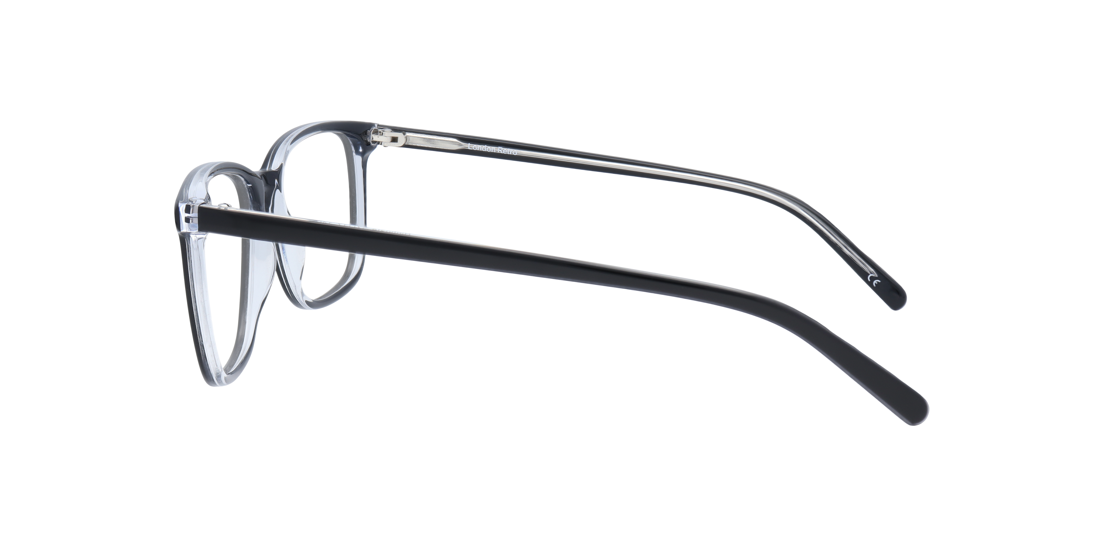 Highgate Black & Crystal AcetateEyeglass Frames for Glasses Direct, Side View