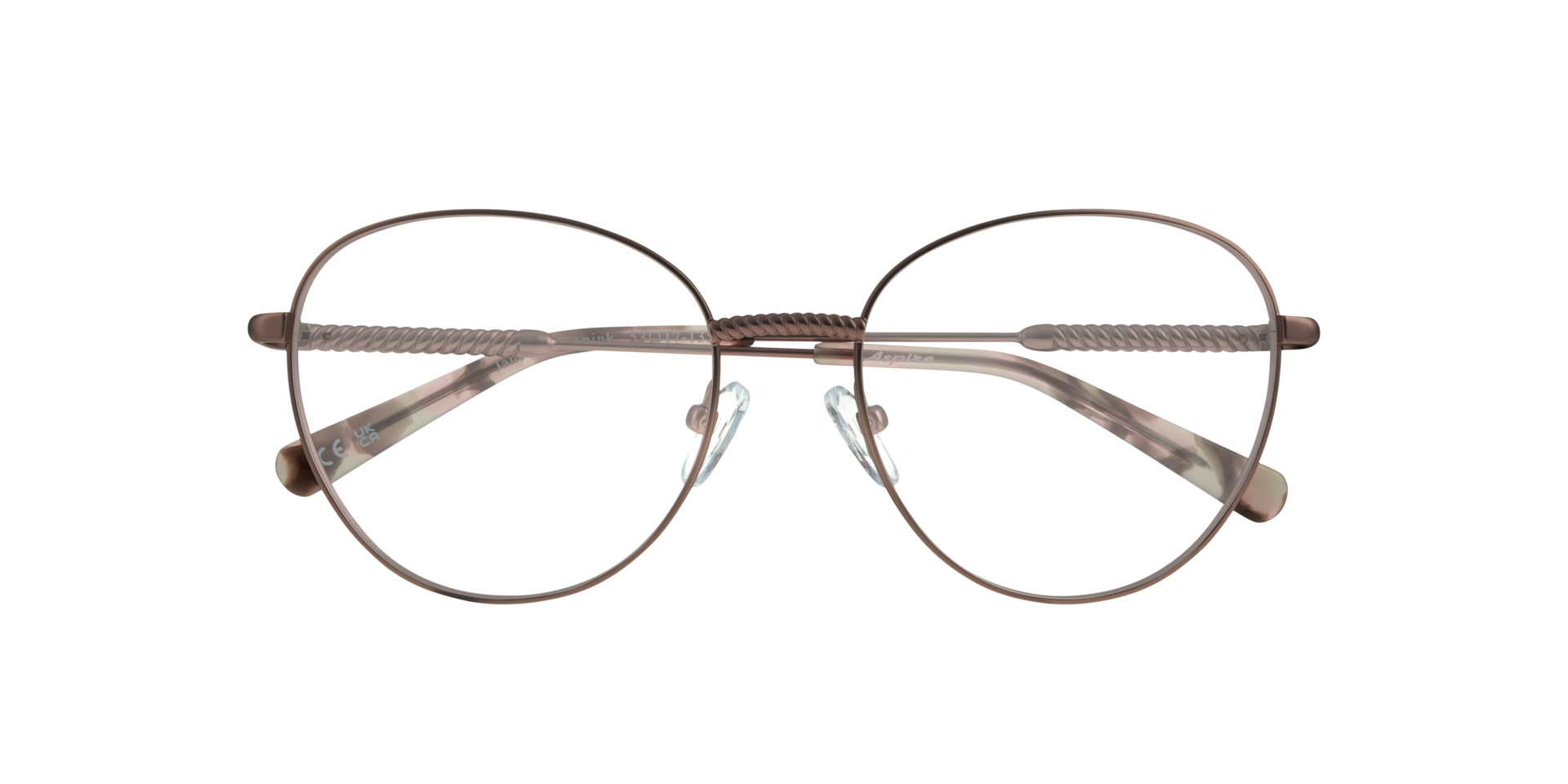 Jane Matte Pink MetalEyeglass Frames for Glasses Direct, Closed View