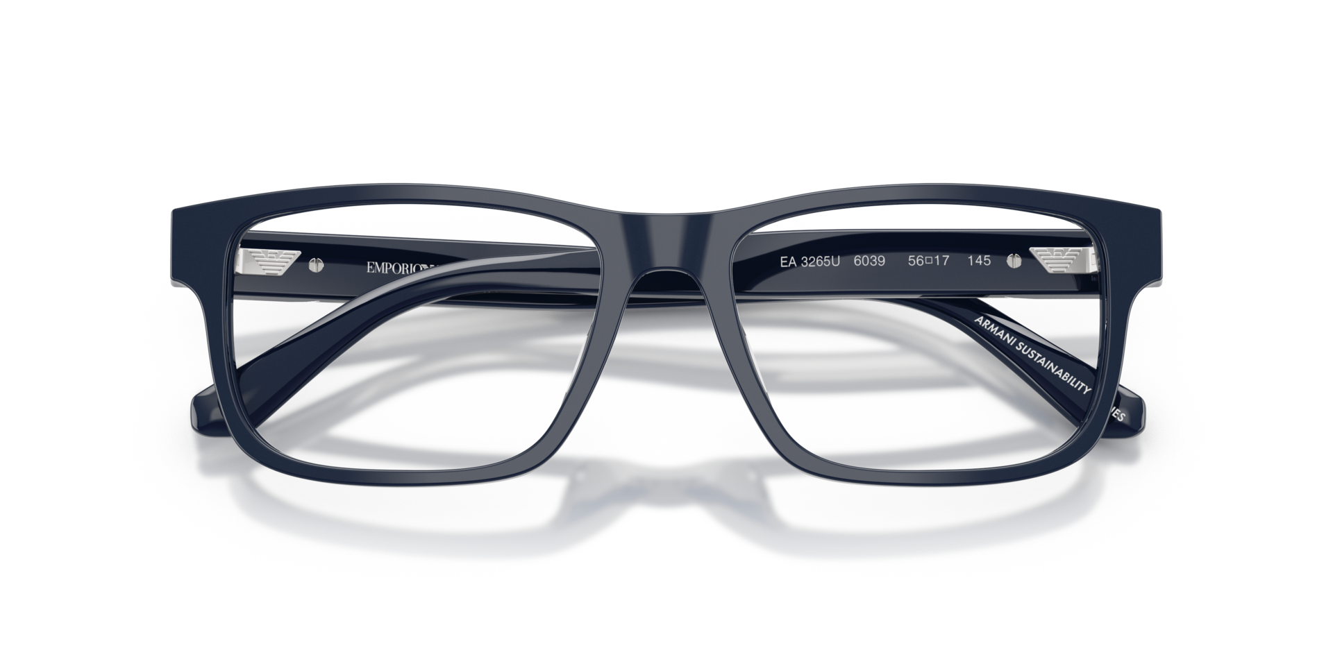 EA3265U Shiny Blue AcetateEyeglass Frames for Glasses Direct, Closed View
