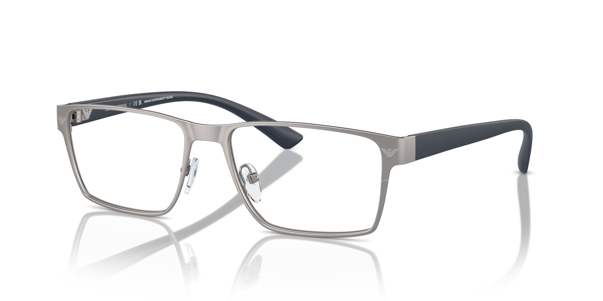 EA1157 Matte Gunmetal MetalEyeglass Frames for Glasses Direct, Angle View
