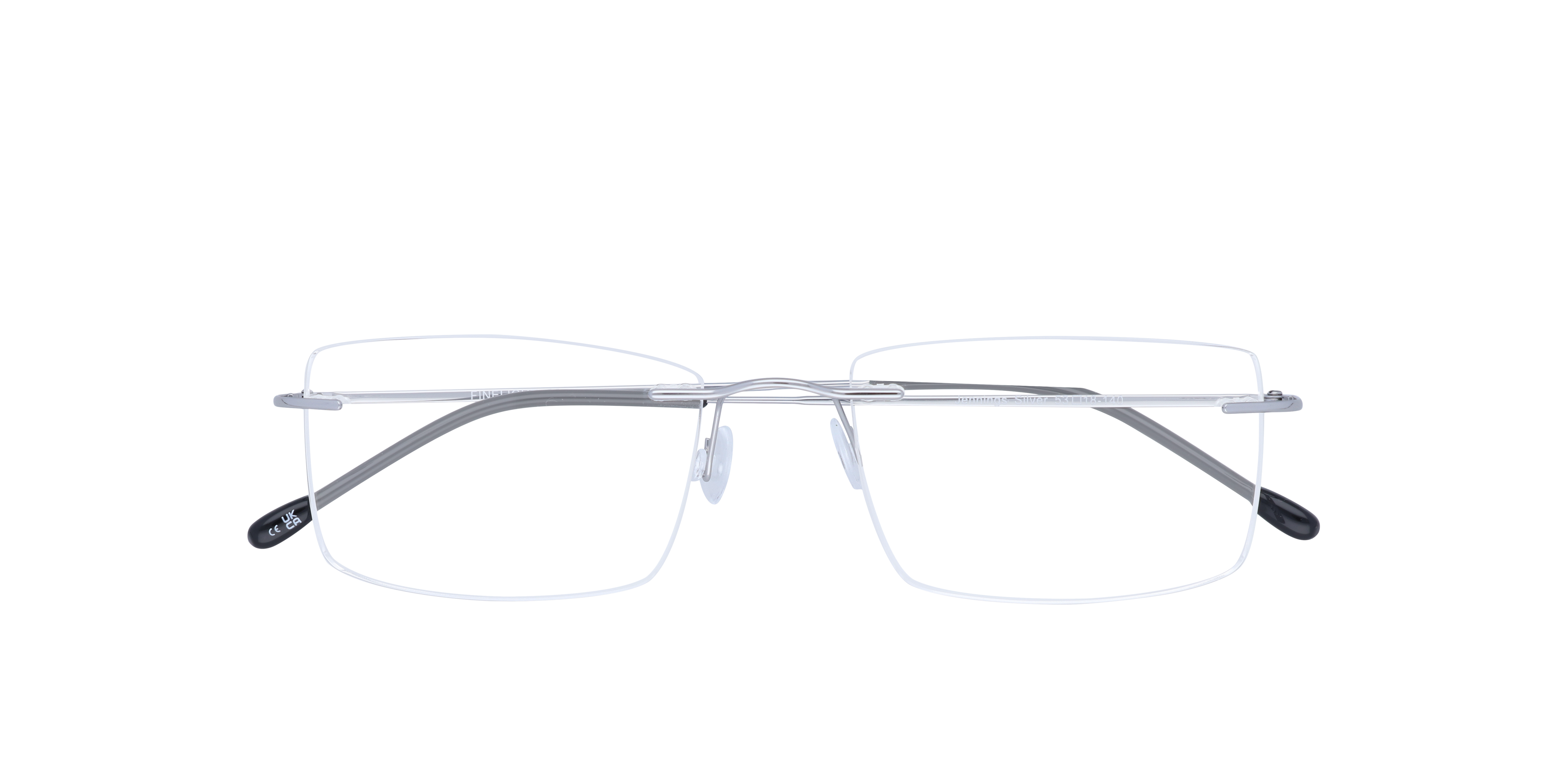 Jennings Silver MetalEyeglass Frames for Glasses Direct, Closed View