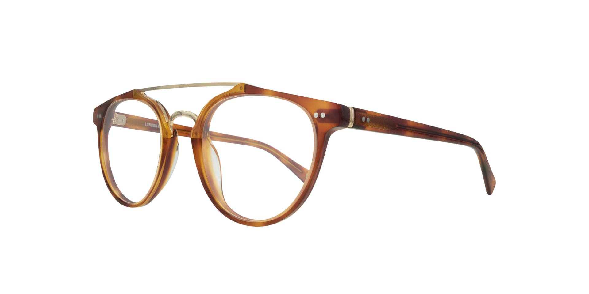 Keaton Honey Havana & Gold AcetateEyeglass Frames for Glasses Direct, Angle View