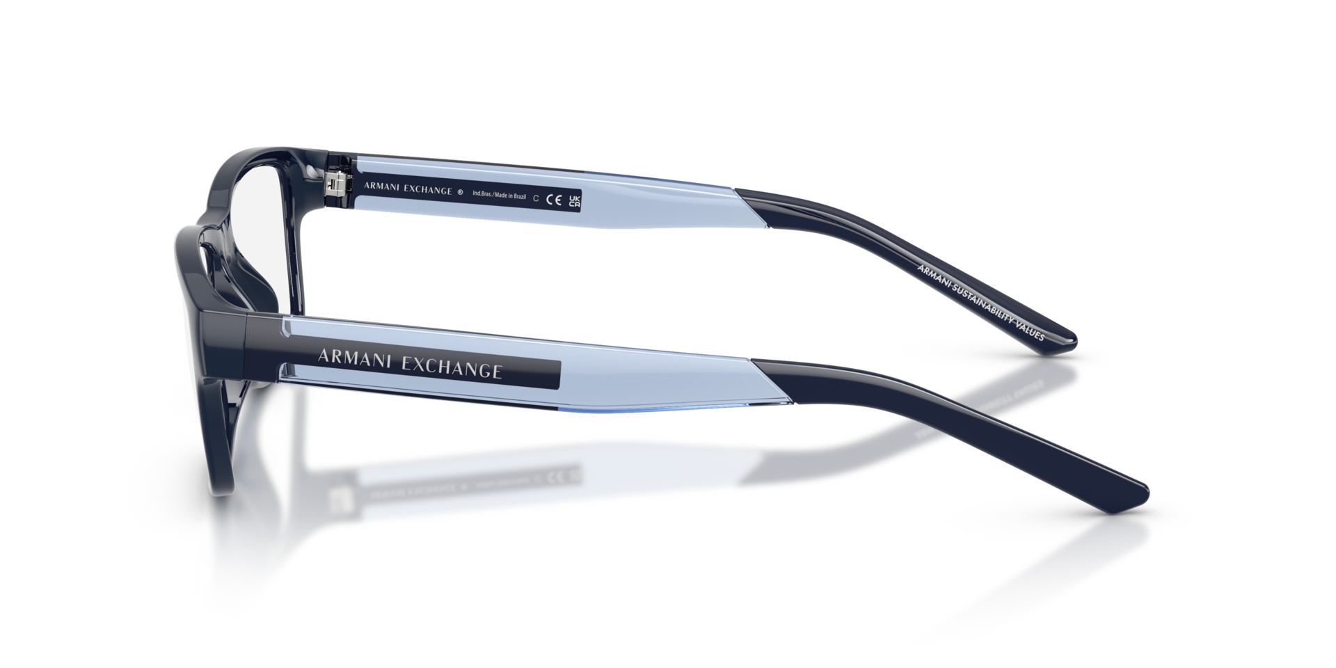 AX3140U Shiny Blue PlasticEyeglass Frames for Glasses Direct, Side View