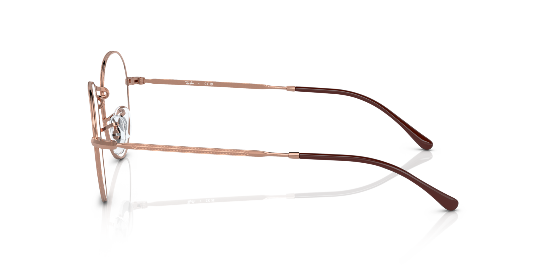 Round Metal Optics II Rose Gold MetalEyeglass Frames for Glasses Direct, Side View