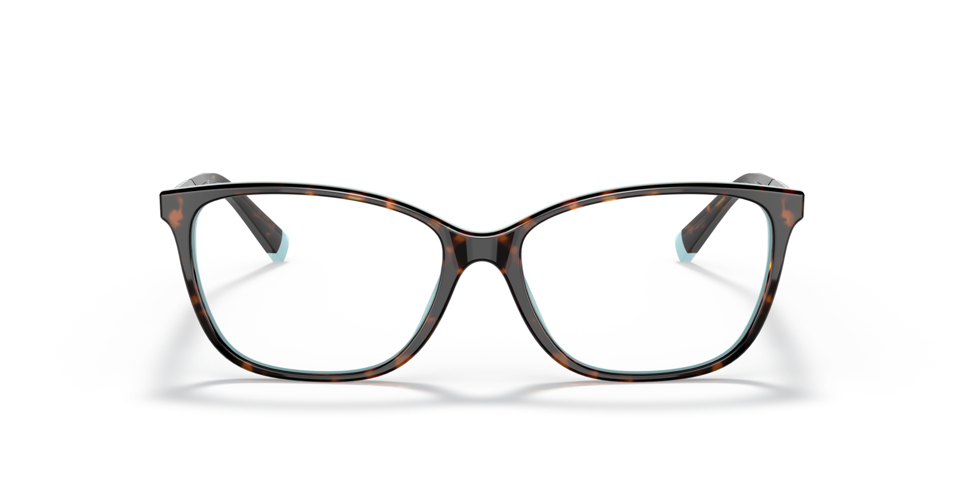 TF2215B Havana On Tiffany Blue AcetateEyeglass Frames for Glasses Direct, Front View