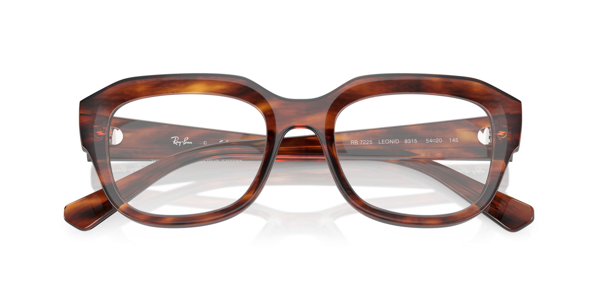 RB7225 Striped Havana PlasticEyeglass Frames for Glasses Direct, Closed View