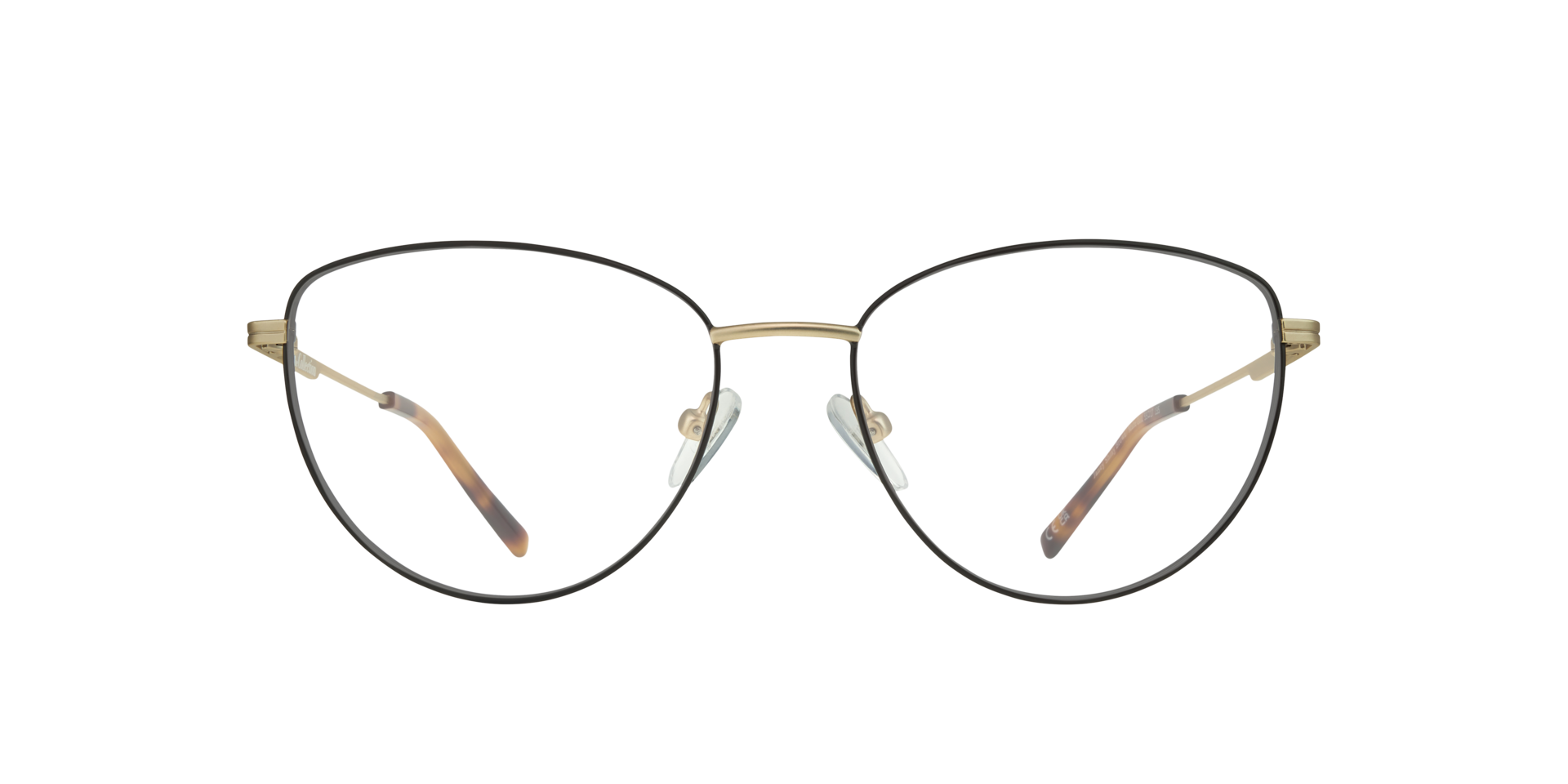 Janey Shiny Brown & Matte Gold MetalEyeglass Frames for Glasses Direct, Front View