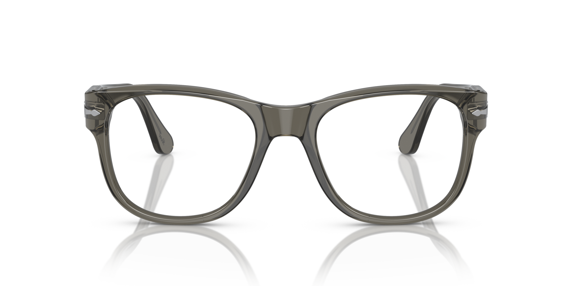 PO3312V Transparent Taupe Gray AcetateEyeglass Frames for Glasses Direct, Front View