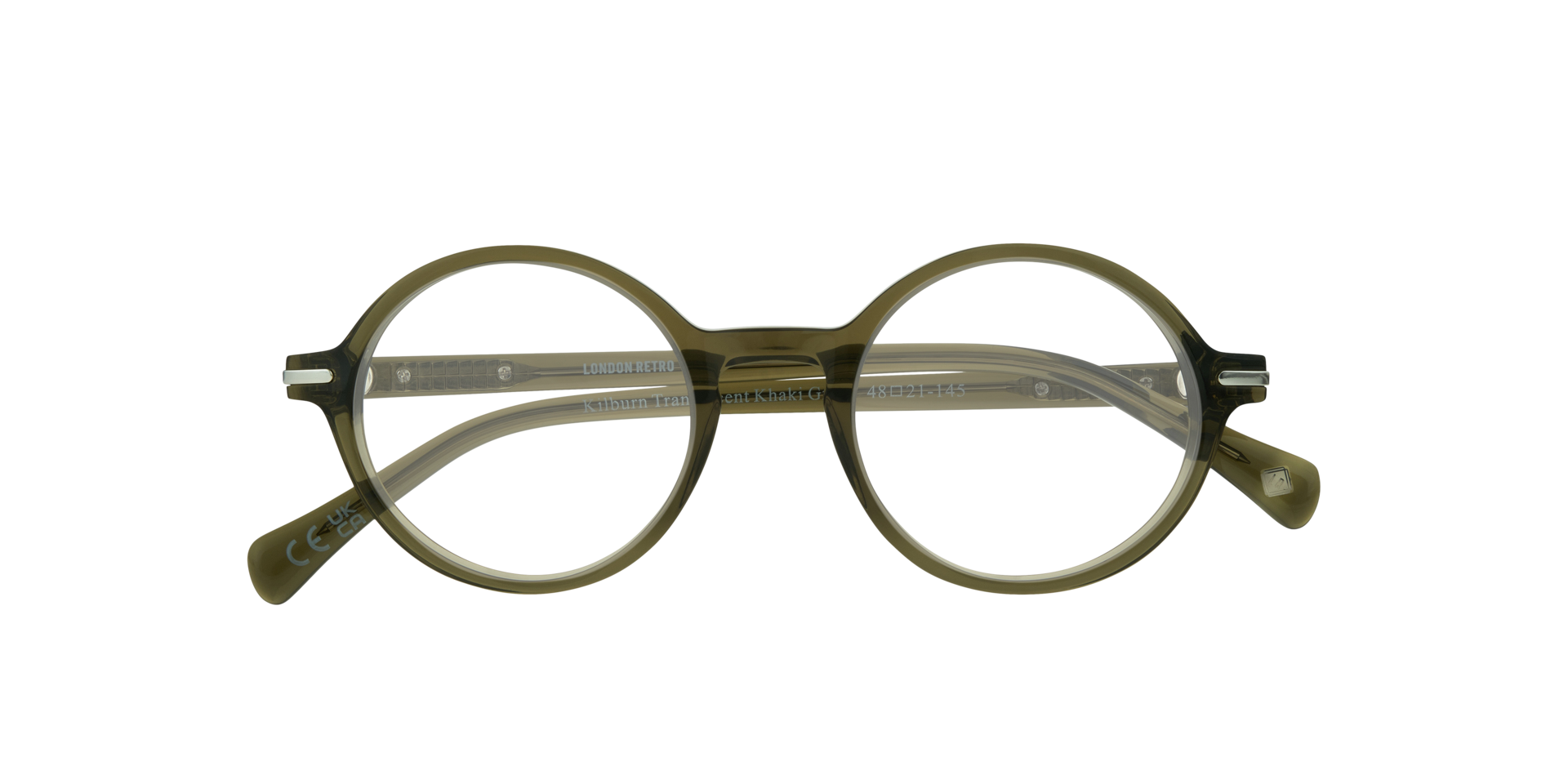 Kilburn Translucent Khaki Green AcetateEyeglass Frames for Glasses Direct, Closed View