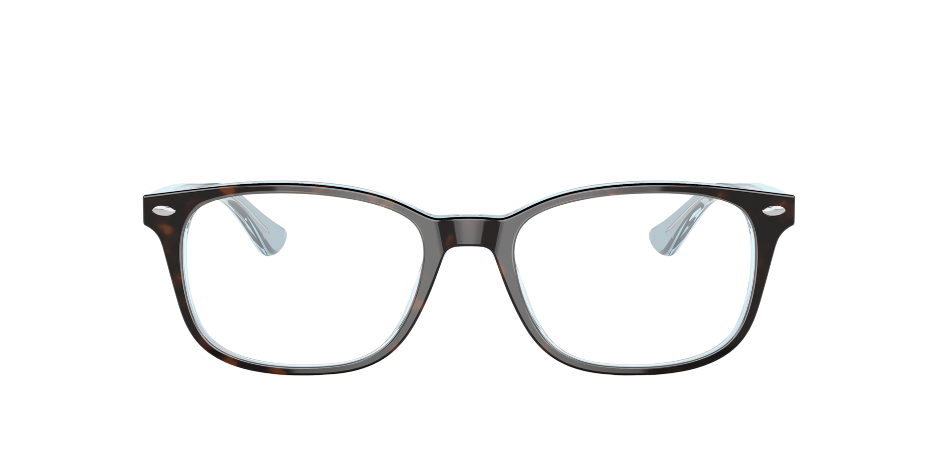 RB5375 Havana On Light Blue AcetateEyeglass Frames for Glasses Direct, Front View