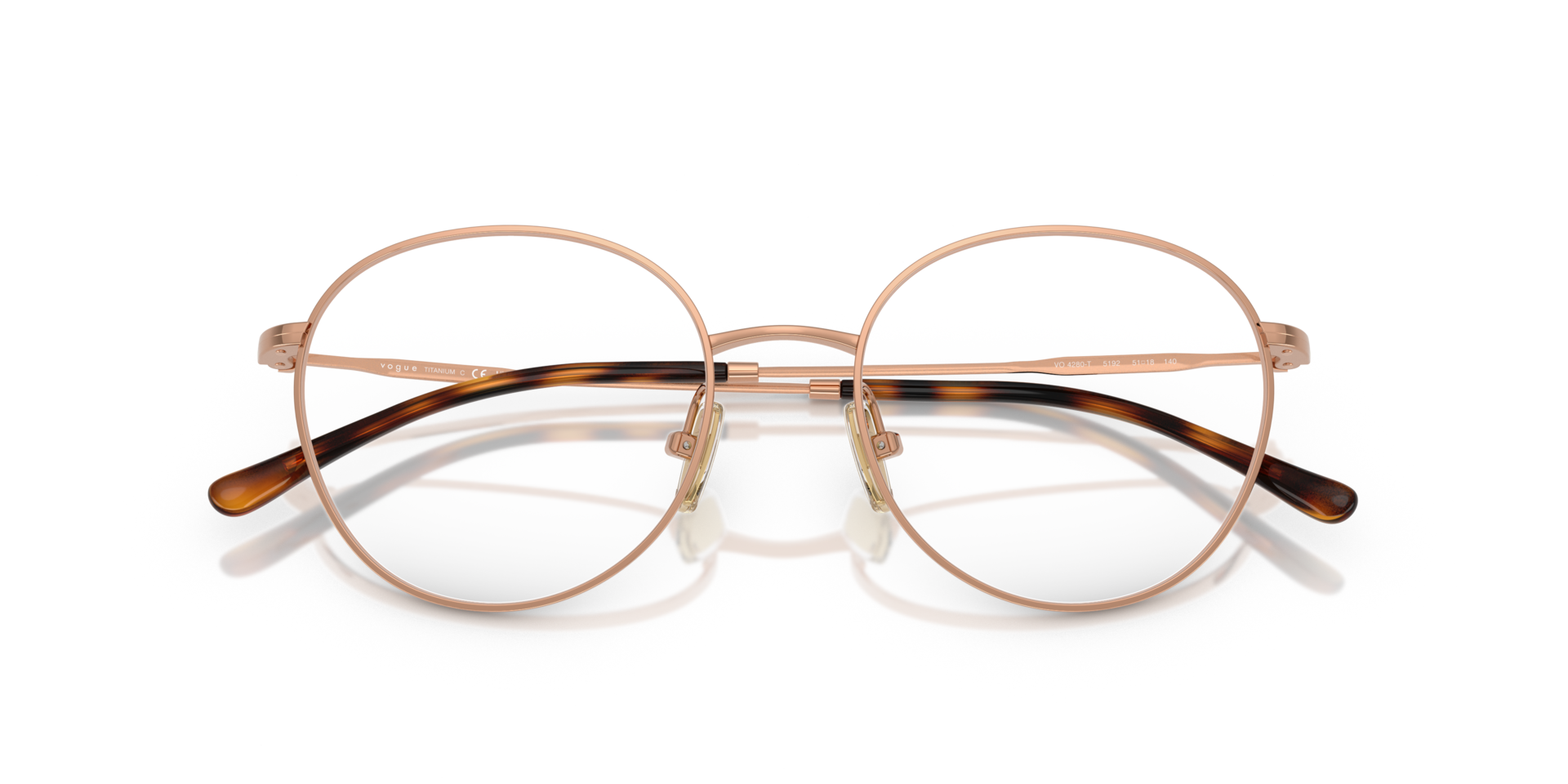 VO4280T Rose Gold TitaniumEyeglass Frames for Glasses Direct, Closed View