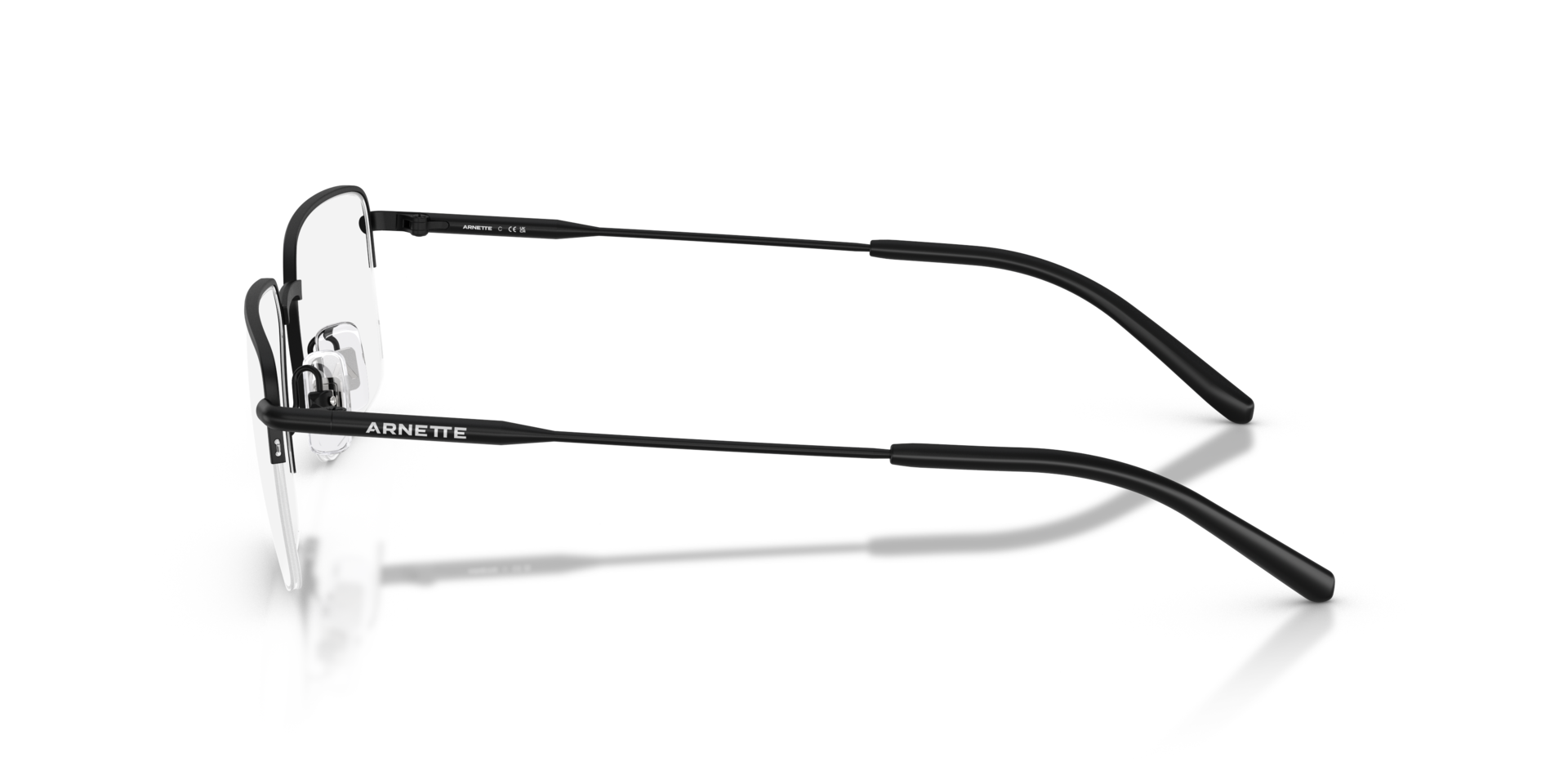 AN6152 Matte Black MetalEyeglass Frames for Glasses Direct, Side View