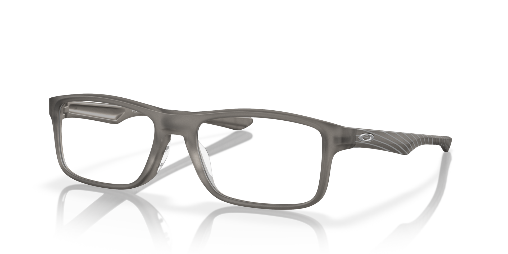 Plank 2.0 Satin Grey Smoke PlasticEyeglass Frames for Glasses Direct, Angle View