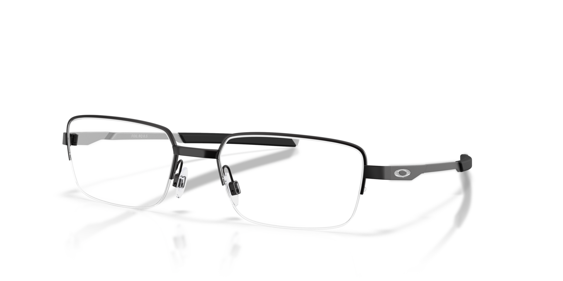 Foil RQ 0.5 Satin Black MetalEyeglass Frames for Glasses Direct, Angle View