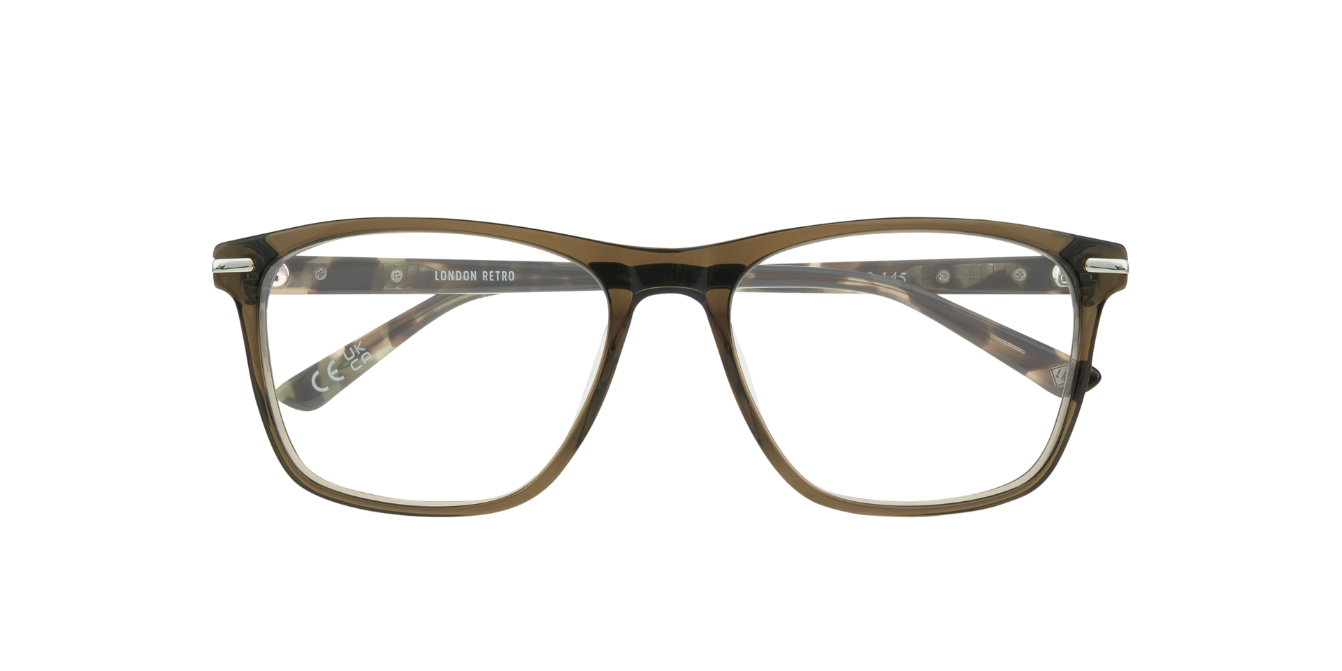 Leyton Khaki & Havana AcetateEyeglass Frames for Glasses Direct, Closed View