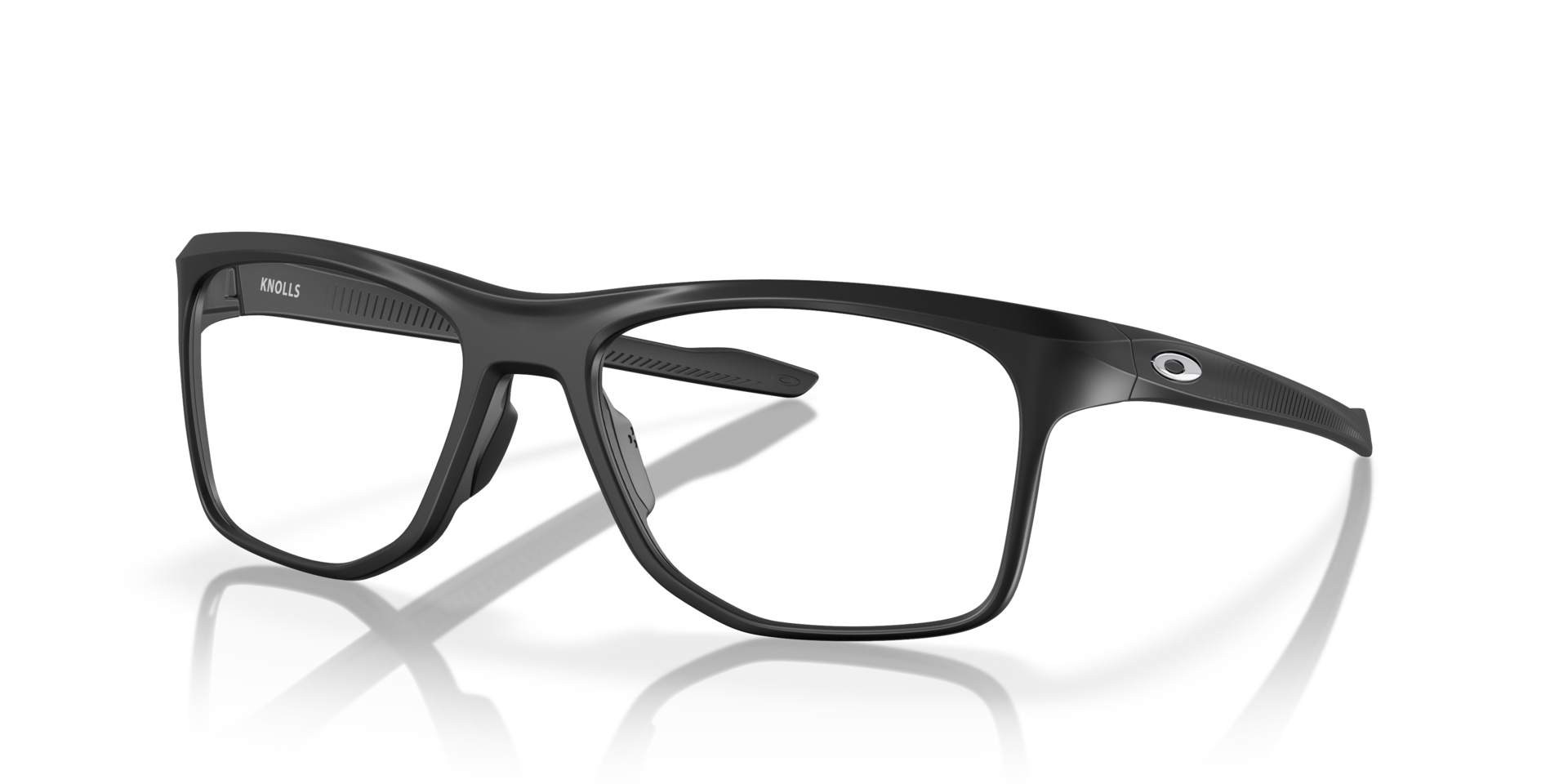 Knolls Satin Black PlasticEyeglass Frames for Glasses Direct, Angle View