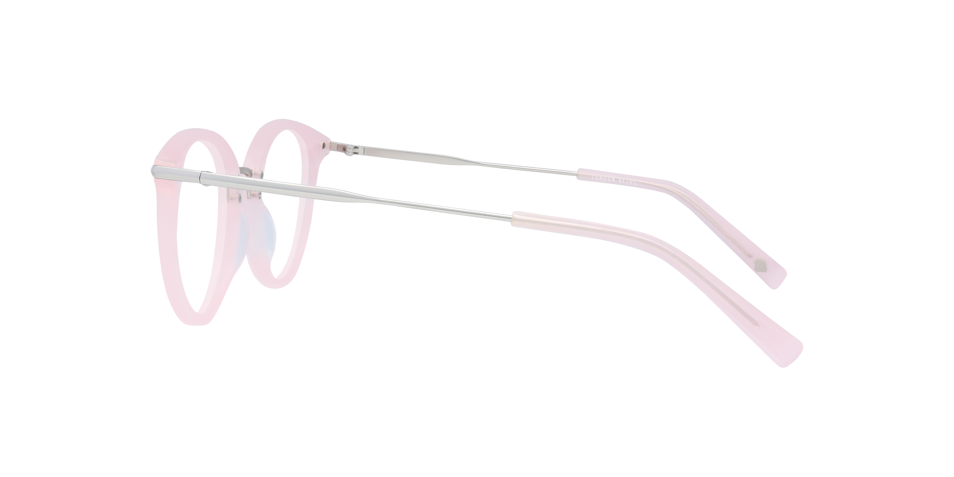 Bow Light Pink & Matte Silver AcetateEyeglass Frames for Glasses Direct, Side View