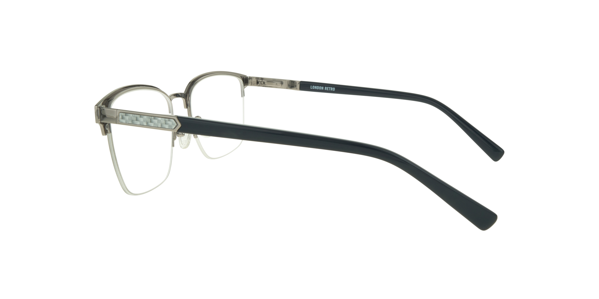 Kevin Matte Blue & Gunmetal MetalEyeglass Frames for Glasses Direct, Side View