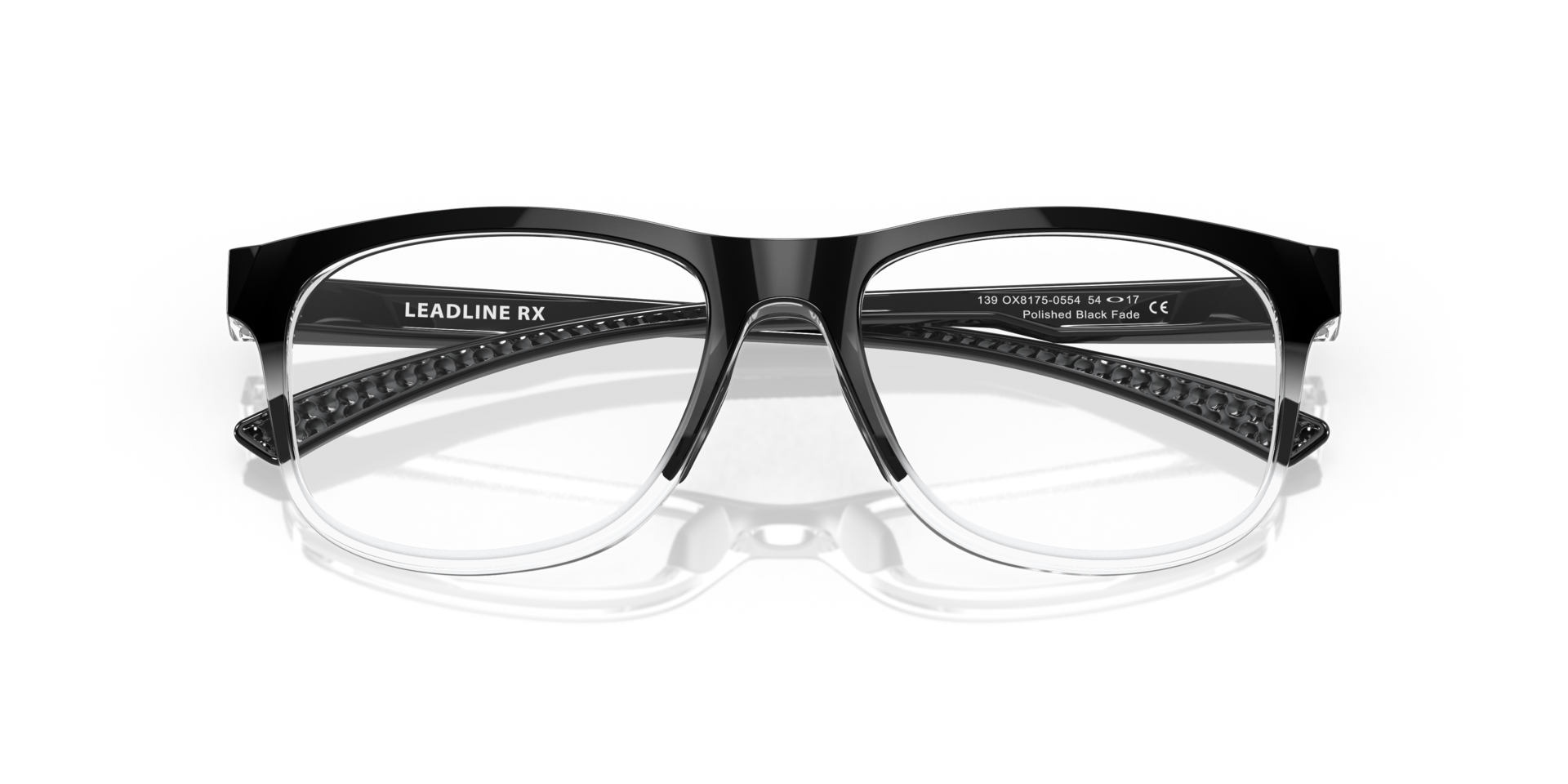 Leadline Polished Black Fade PlasticEyeglass Frames for Glasses Direct, Closed View