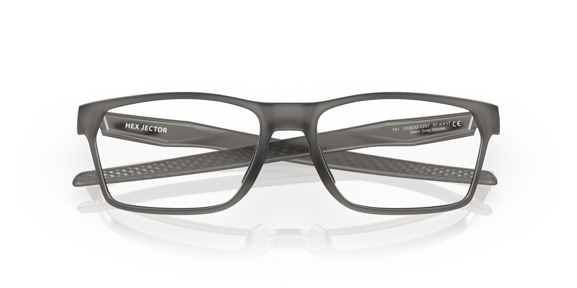 Hex Jector Satin Grey Smoke PlasticEyeglass Frames for Glasses Direct, Closed View