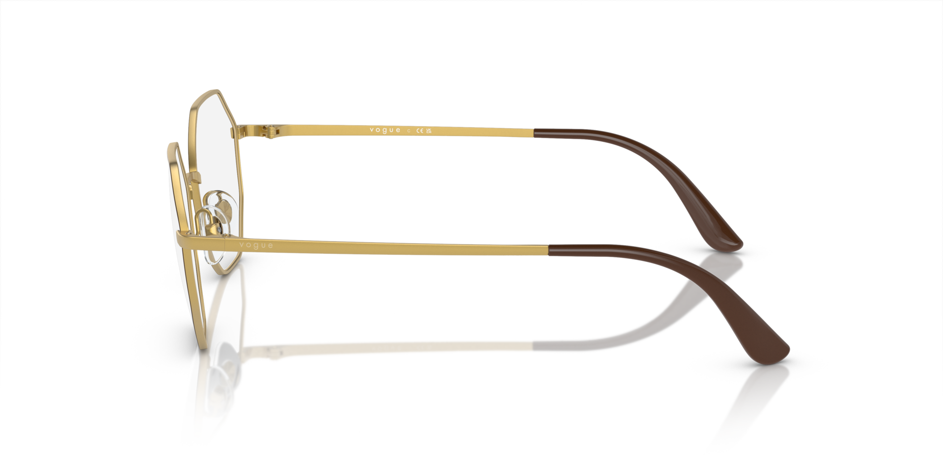 VO4094 Top Brown & Pale Gold MetalEyeglass Frames for Glasses Direct, Side View