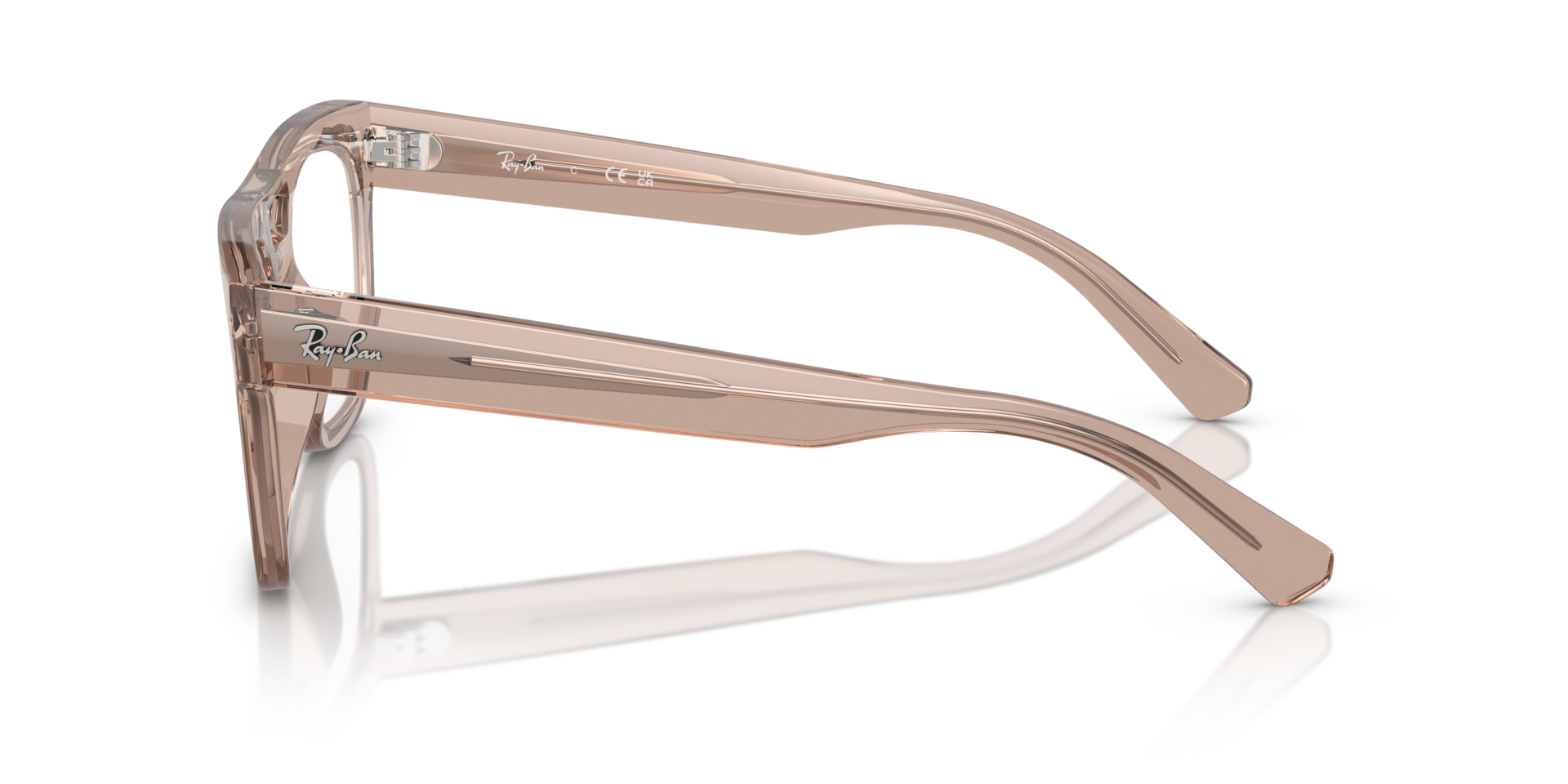 RB7226 Transparent Light Brown PlasticSunglass Frames for Glasses Direct, Side View