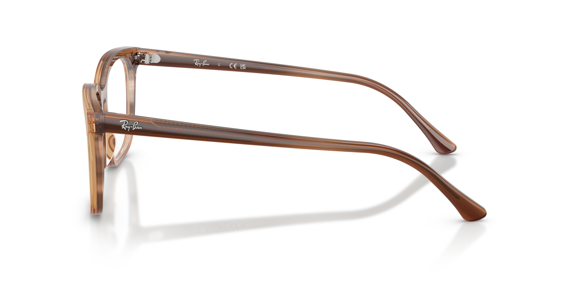 RB5446 Striped Brown AcetateEyeglass Frames for Glasses Direct, Side View