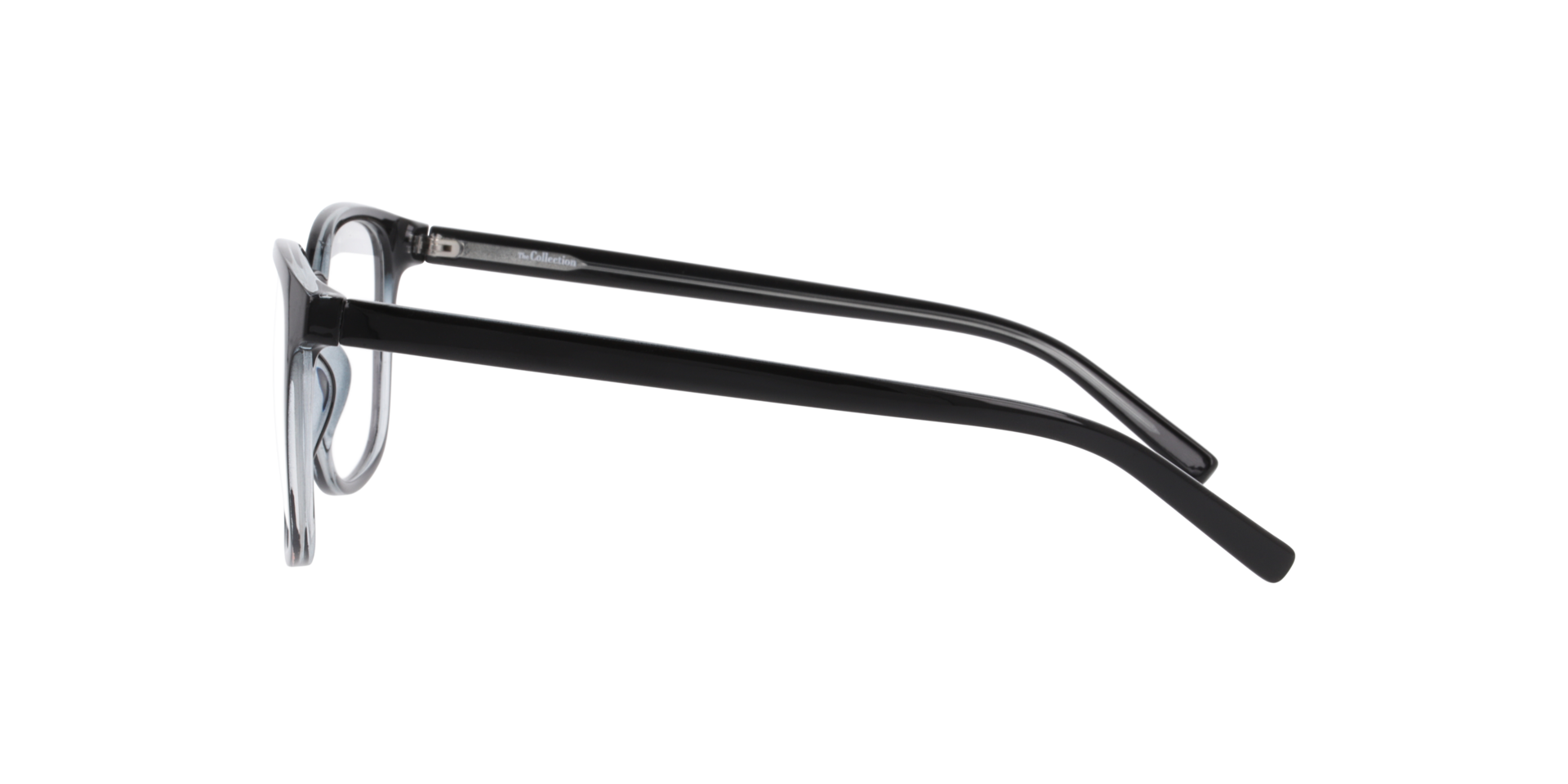 Micah Black On Crystal PlasticEyeglass Frames for Glasses Direct, Side View