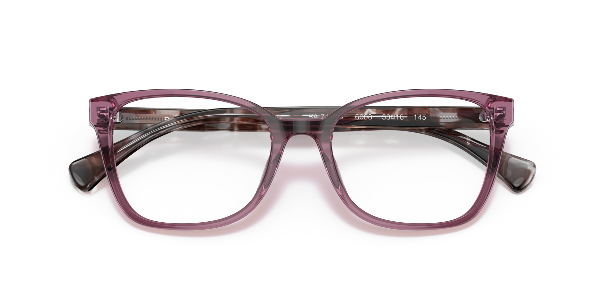 RA7137U Shiny Transparent Violet AcetateEyeglass Frames for Glasses Direct, Closed View